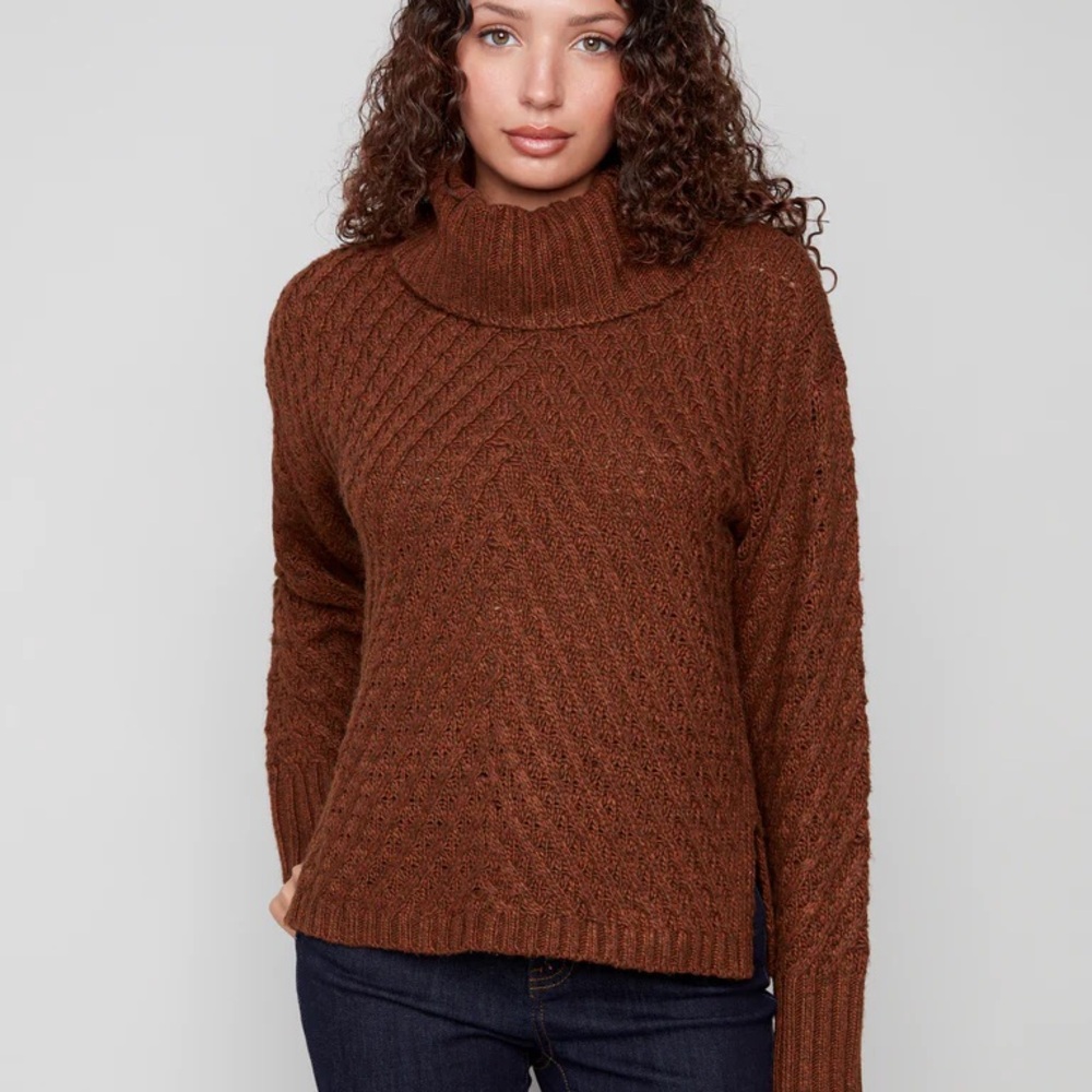 Cozy Brown Cowl Neck Sweater
